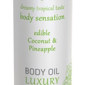 Aceite corporal de lujo comestible: coco y piña