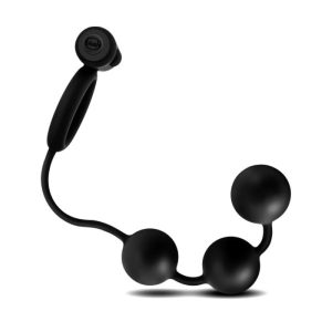 Anal Adventures - Platino - Cuentas anales con anillo vibrador para el pene