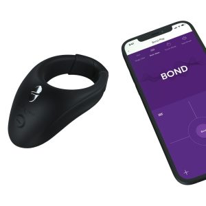 Anillo de estimulación de enlace controlado por aplicación para hombre - Negro carbón