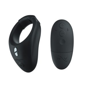 Anillo de estimulación de enlace controlado por aplicación para hombre - Negro carbón