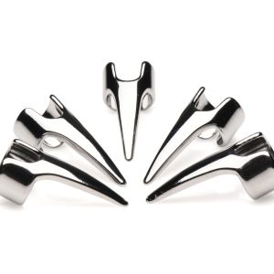 Anillos de Garra de Sensación de Cinco Piezas - Plata
