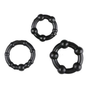 Black Performance Erection Rings - Paquete de anillos para erección