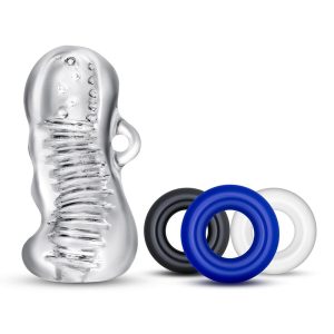 Blush - Quickie Kit Manga Masturbadora y Set de Anillos para el Pene