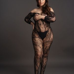 Body de cuerpo entero curvy y manga larga negro