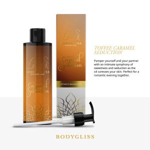 BodyGliss - Aceite de Masaje y Lubricante en 1 Toffee Caramelo - 150 ml