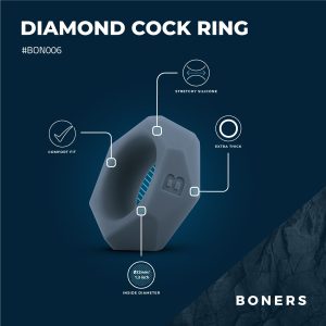 Boners Anillo para el pene Diamond - Gris