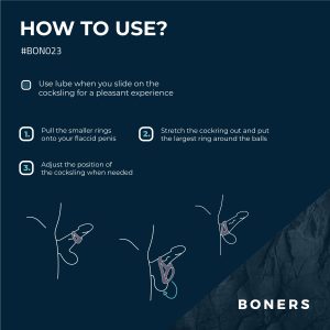 Boners Triple Cockring de silicona líquida