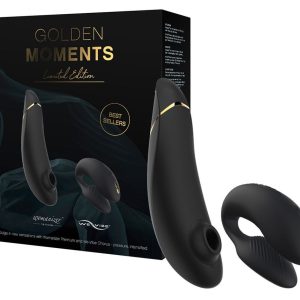Caja de regalo de la colección Golden Momentos de Womanizer y We-Vibe