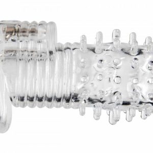 Clear Sensations Funda de erección texturizada vibrante