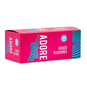 Condones de placer acanalados Adore 144 piezas
