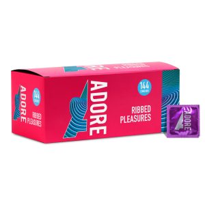 Condones de placer acanalados Adore 144 piezas