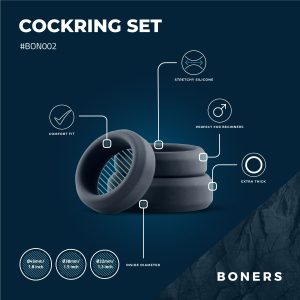 Conjuto de 3 anillos Boners (aros planos)