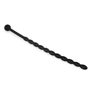 Dilatador uretral de silicona acanalado - Negro