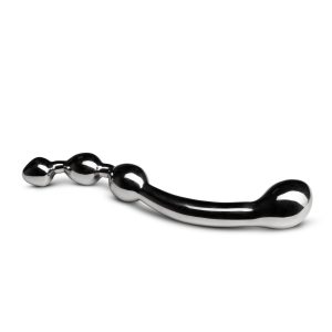 Dildo anal de metal con varita de placer multiestímulo