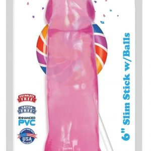 Dildo con bolas 15 CM - Cereza helada