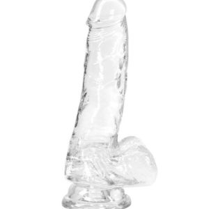 Dildo transparente con ventosa 18 cm - Addiction