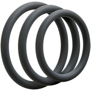Doc Johnson - OptiMALE 3 C-Ring Set Sottile - Grigio