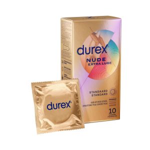 Durex - Condones Nude Extra Lubricante - 10 unidades