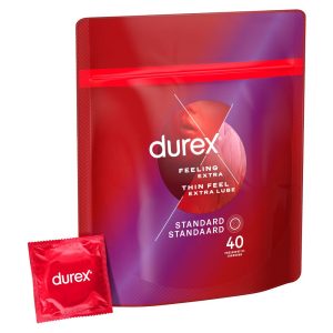Durex - Condones Thin Feel Extra Lube - 40 unidades