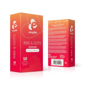 EasyGlide - Condones Ribs and Dots - 10 unidades