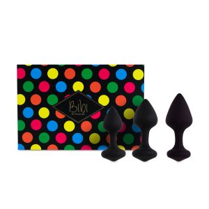 FeelzToys - Set de Butt Plugs Bibi de 3 piezas - Negro