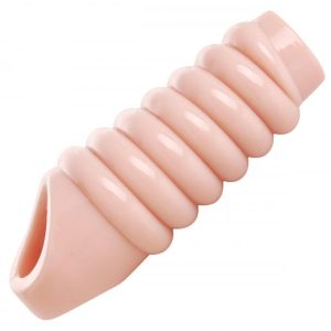 Funda de extensión para el pene acanalada y muy ancha
