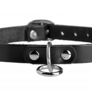 Gargantilla de cuero unisex con junta tórica