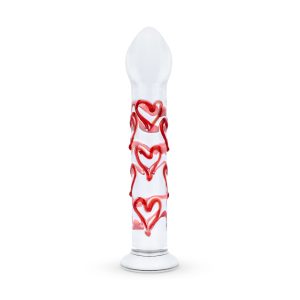 Gildo - Dildo de Vidrio para Punto G/Próstata con Corazones No. 30
