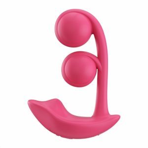 HoneyPlayBox - Melody-Sensor de Presión Controlado por App Vibrador de Bolas Dobles Clítoris y Punto G Magenta