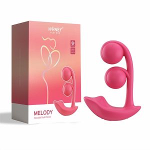 HoneyPlayBox - Melody-Sensor de Presión Controlado por App Vibrador de Bolas Dobles Clítoris y Punto G Magenta