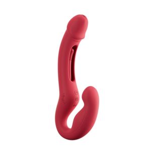 HoneyPlayBox - Vibrador para parejas sin tirantes controlado por app - Rojo