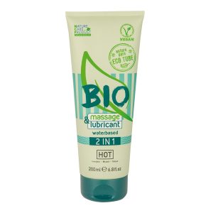 HOT BIO 2 en 1: Gel de masaje y lubricante a base de agua