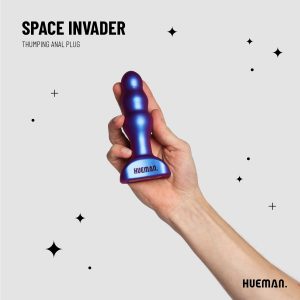 Hueman - Space Invader Plug Anal Vibrador y con Movimiento de Empuje
