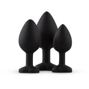 Juego de plugs de silicona con diamante - Corazón