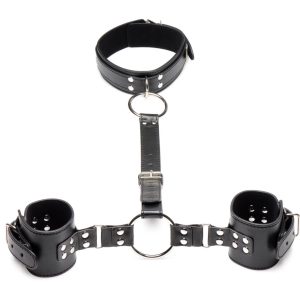 Juego de sujeción de cuello con puños - Negro