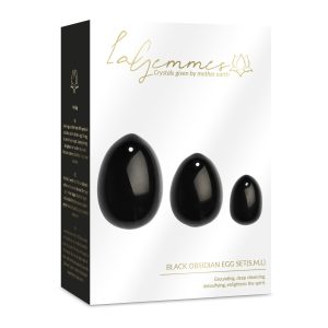 La Gemmes - Conjunto Yoni Egg de tres piezas - Negro obsidiana