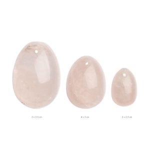 La Gemmes - Juego de huevos Yoni de 3 piezas rosa - Cuarzo rosa