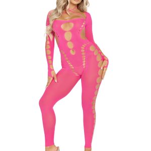 Leg Avenue - Bodystocking Sin Costuras - Rosa