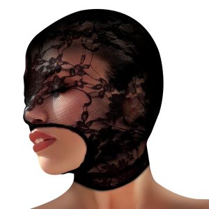 Máscara bondage de encaje Seduction - Negro
