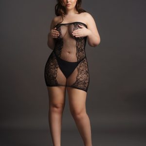 Mini vestido curvy sin tirantes
