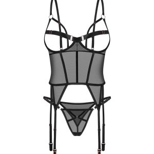 Obsessive - Freedom Euridia Corsé y Tanga - Negro