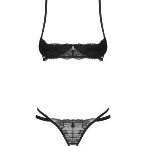 Obsessive - Nutris Conjunto de Dos Piezas Sin Entrepierna - Negro