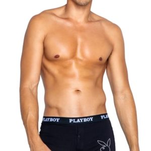 Playboy Lingerie - Boxer Modal Tuxedo para Hombre - Negro