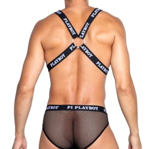 Playboy Lingerie - Conjunto de Tirantes para Hombre Dark Room - Negro