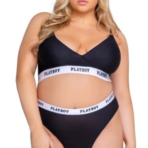 Playboy Lingerie - Conjunto Lifestyle de 2 Piezas Curvy - Negro