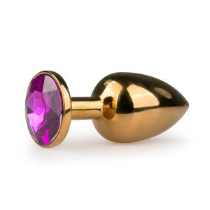 Plug anal dorado con diamente rosa - EasyToys Anal Collection