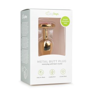 Plug anal dorado con diamente rosa - EasyToys Anal Collection