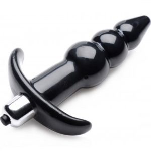 Plug anal vibratorio Bubbly con estrías - Negro
