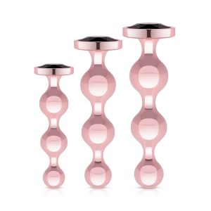 Rosy Gold - Set de Plugs Anales de Metal 3 Piezas - Oro Rosa