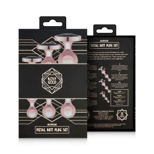 Rosy Gold - Set de Plugs Anales de Metal 3 Piezas - Oro Rosa